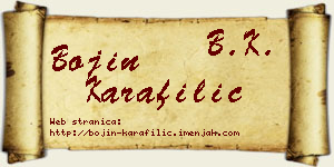 Bojin Karafilić vizit kartica